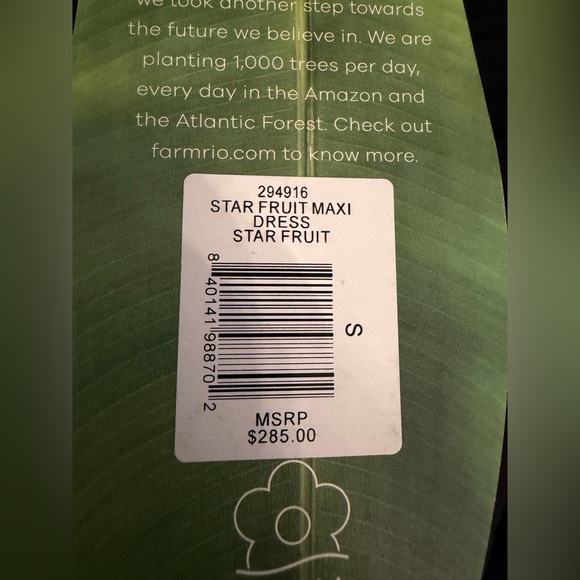 $285 NEW Gorgeous & Colorful FARM RIO Star Fruit Maxi Dress - Picture 13 of 16